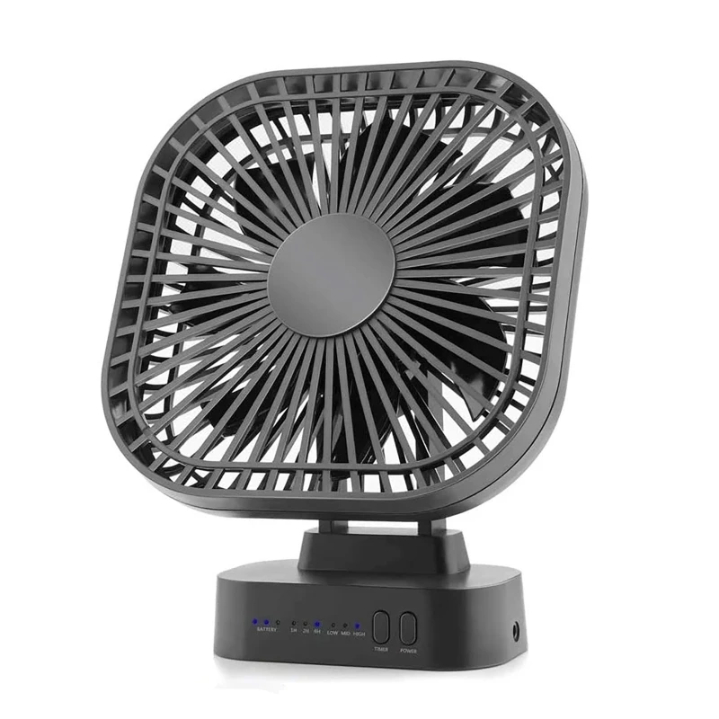 

R91A 5000Mah Mini Desk Fan 3 Speed Desktop Fan Powerful Strong Airflow Work Quiet Adjustment Portable Personal Air Circulator