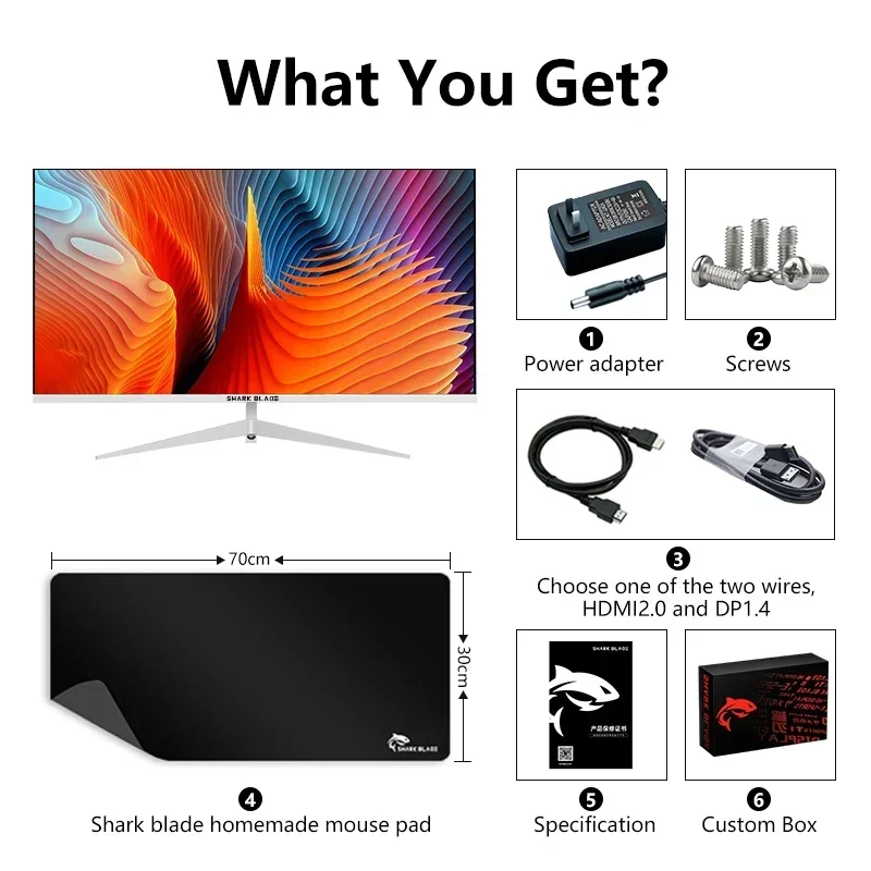 Монитор диагональю 27 дюймов 2K 75 Гц QHD IPS Плоский ЖК-дисплей 1msDisplay игровой HDMI DP