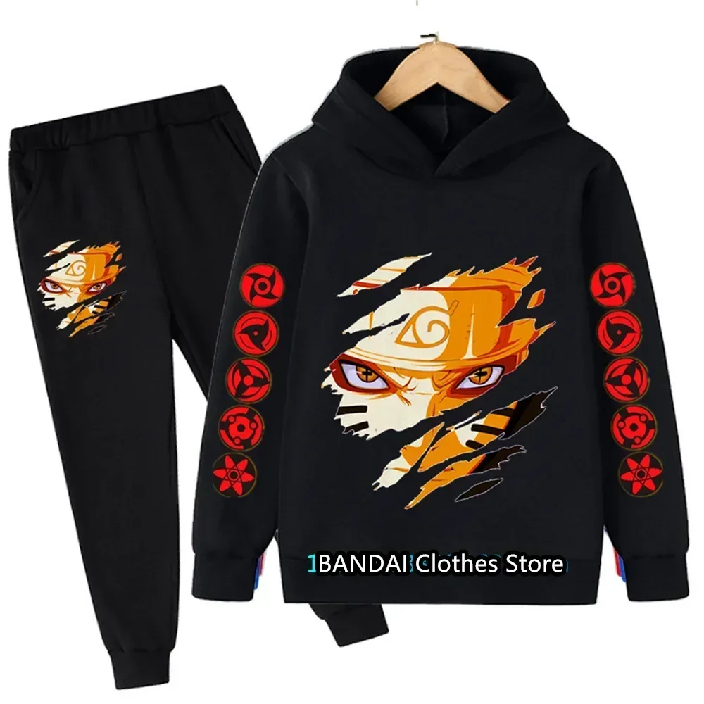 Модный комплект с капюшоном Наруто в японском стиле детская одежда для мальчиков