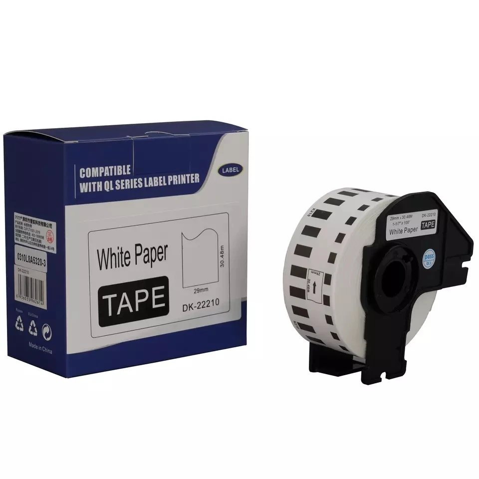 

5 rolls compatible labels DK-22210 DK22210 DK-2210 DK2210 29mm*30.48M works for Brother QL-560 QL-580N QL labels