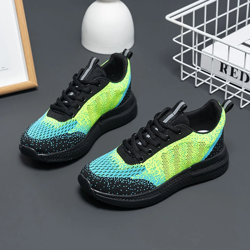 Loekeah Couple Casual Shoes Colorful Running Sneakers Breathable Increase Height Footwear Fashion Outdoor Sports Shoes For Ladiy