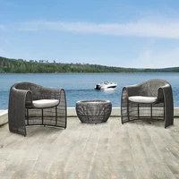 Rattan sofa combination rattan chair three-piece balcony small table and  outdoor leisure waterproof creative furniture