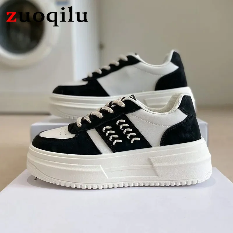 

Platform Sneakers Women Shoes Fashion Tennis High Top Student Shoe Lace Up Breathable Casual Vulcanized Shoes Thick Bottom