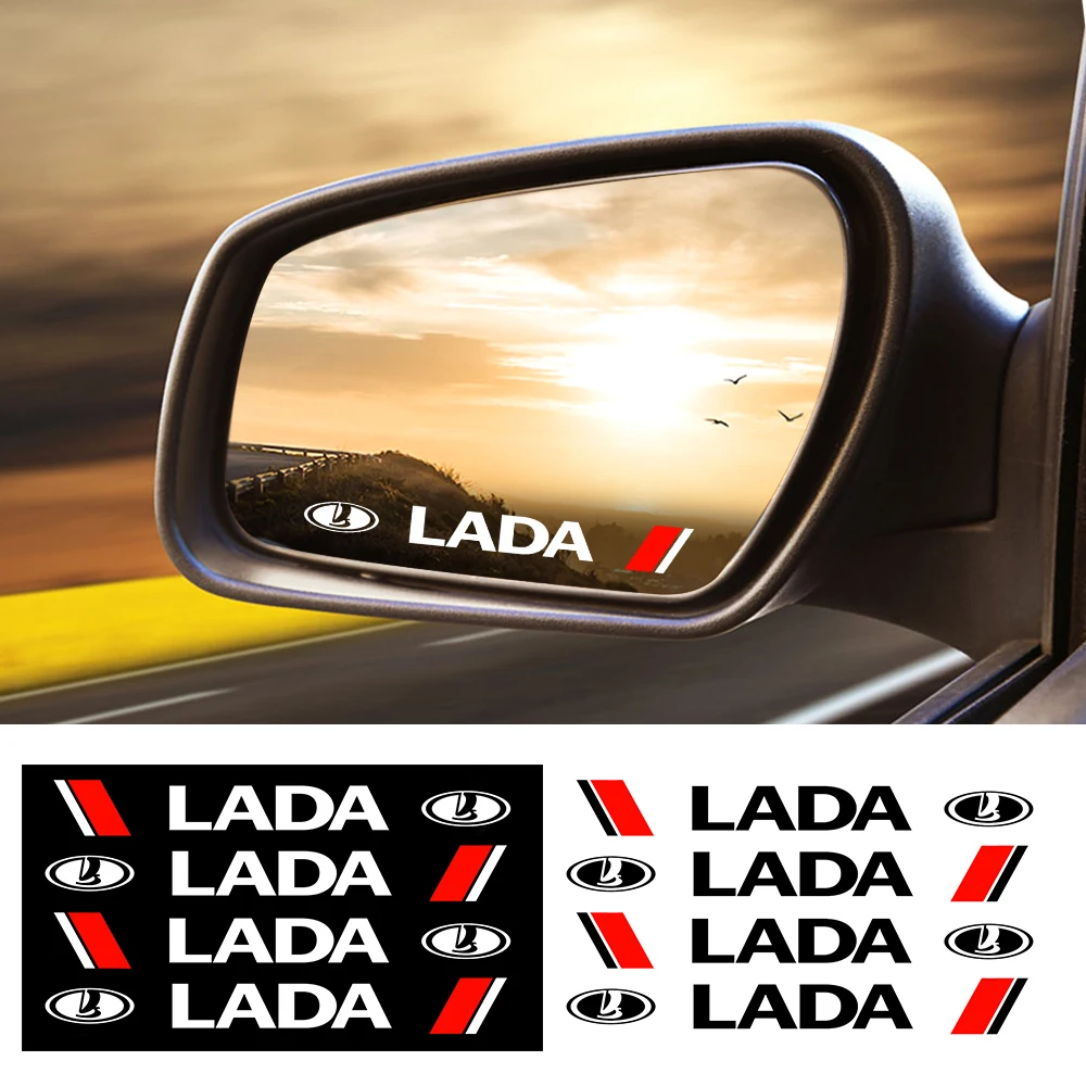 4PC Car Styling Auto Door Handle Stickers Decoration Decal For LADA Granta Vesta Priora Vaz 2114 Niva Kalina Largus Sam - купить по