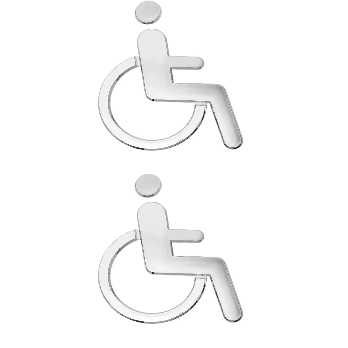 

2pcs Wheelchair Disabled Toilet Sign ABS Restroom Sign for Disabled People