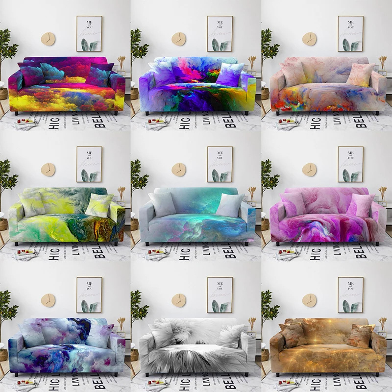 

3D Printing Soft Sanding Sectional Sofa Cover 1/2/3/4 Seat Dustproof Couch Covers for Living Room All-inclusive Slipcovers