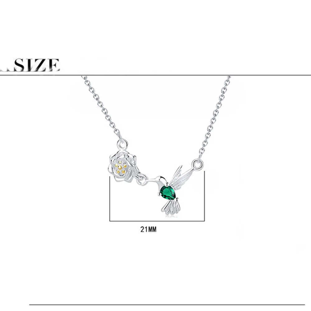 Женское винтажное ожерелье из серебра 925 пробы с кристаллами в виде птиц