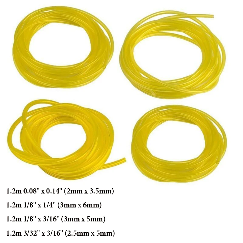 Топливный шланг из полиуретана 1/3М, желтый/прозрачный/черный, для триммера, бензопилы