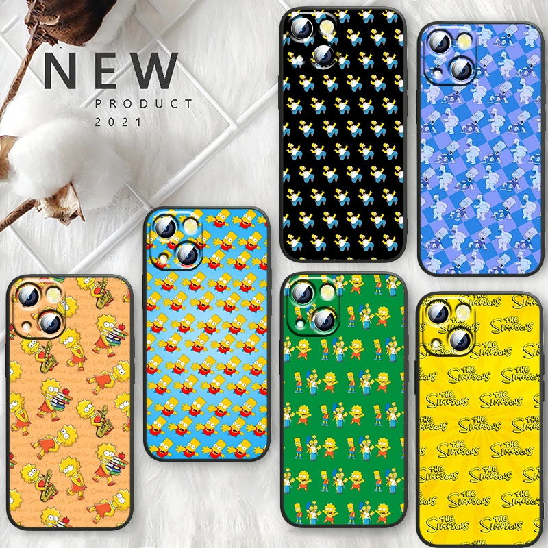 

Funny Family The Simpsons Case For Apple iPhone 14 13 12 11 Pro Max Mini XS Max X XR 7 8 Plus SE2020 TPU Black Phone Cover