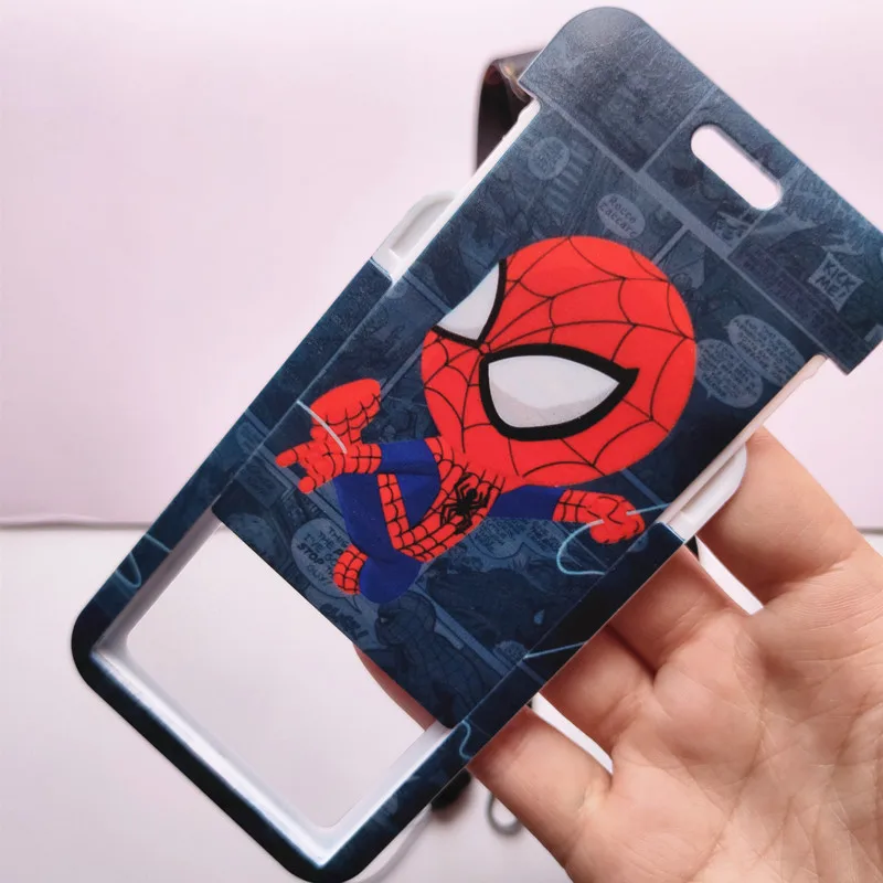 marvel movies anime card cover captain america spiderman super heroes student campus card hanging bag card holder lanyard id toy free global shipping