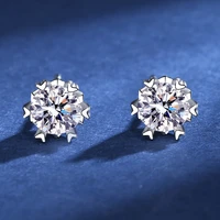 snowflake diamond 0 5 carat moissanite stud earrings womens simple single diamond engagement gift
