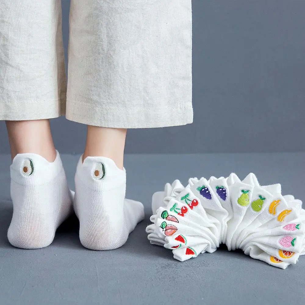 Женский комплект коротких носков с милым узором авокадо вязаные носки из смеси