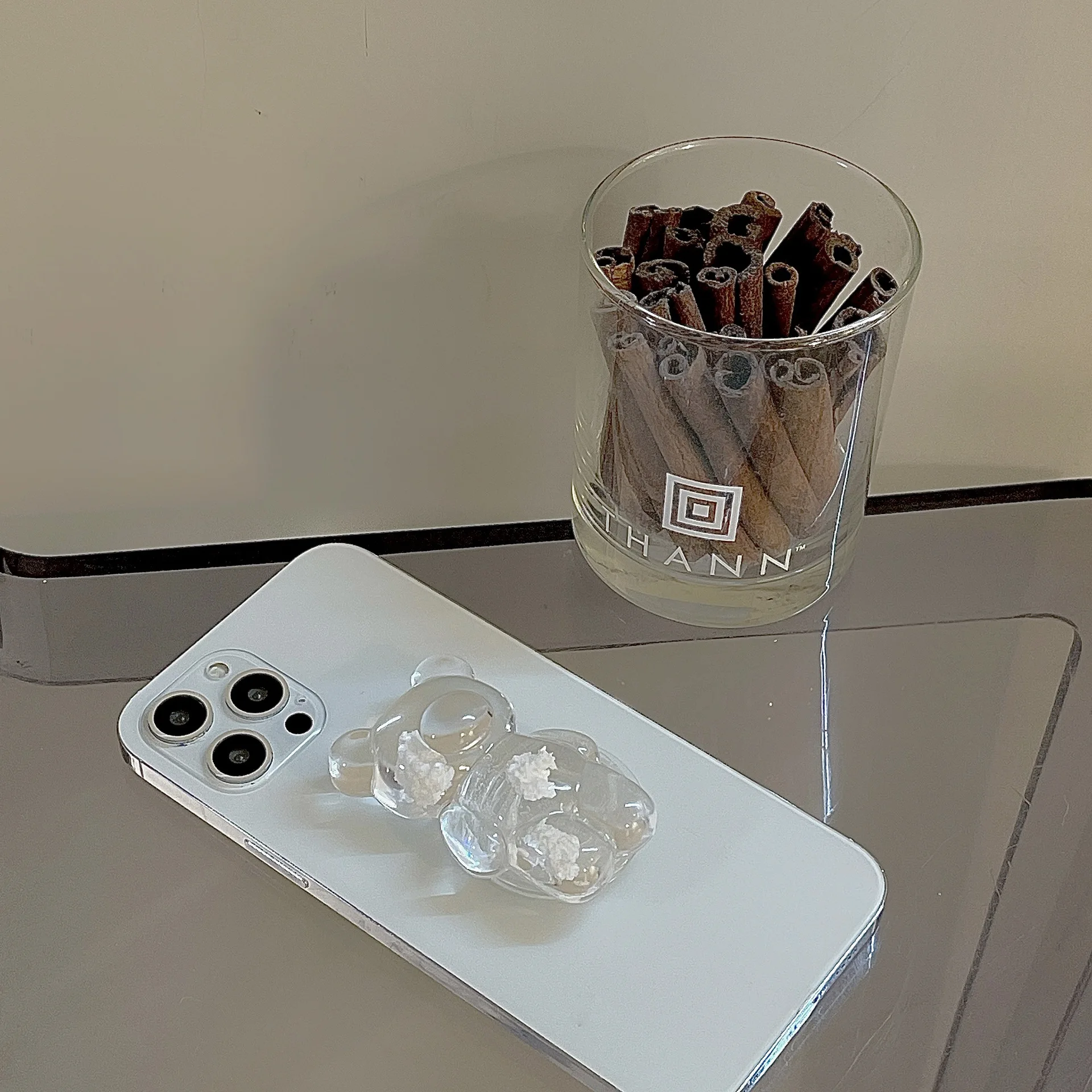 INS Korea 3D Cute Bear Phone Holder Griptok Support for IPhone 13 Xiaomi Grip Tok Folding Handband Finger Stand Smartphone | Мобильные