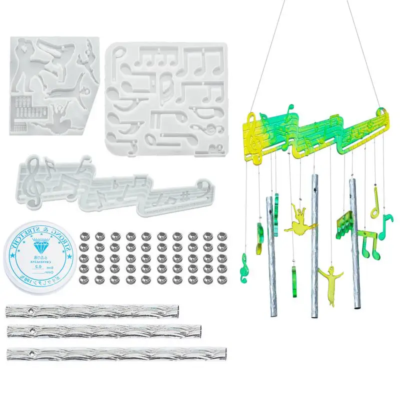 

Resin Wind Chime Molds Musical Note Dance Wind Chimes Resin Mould Kit Wind Bell Ornament Mould For Resin Casting Craft Resin