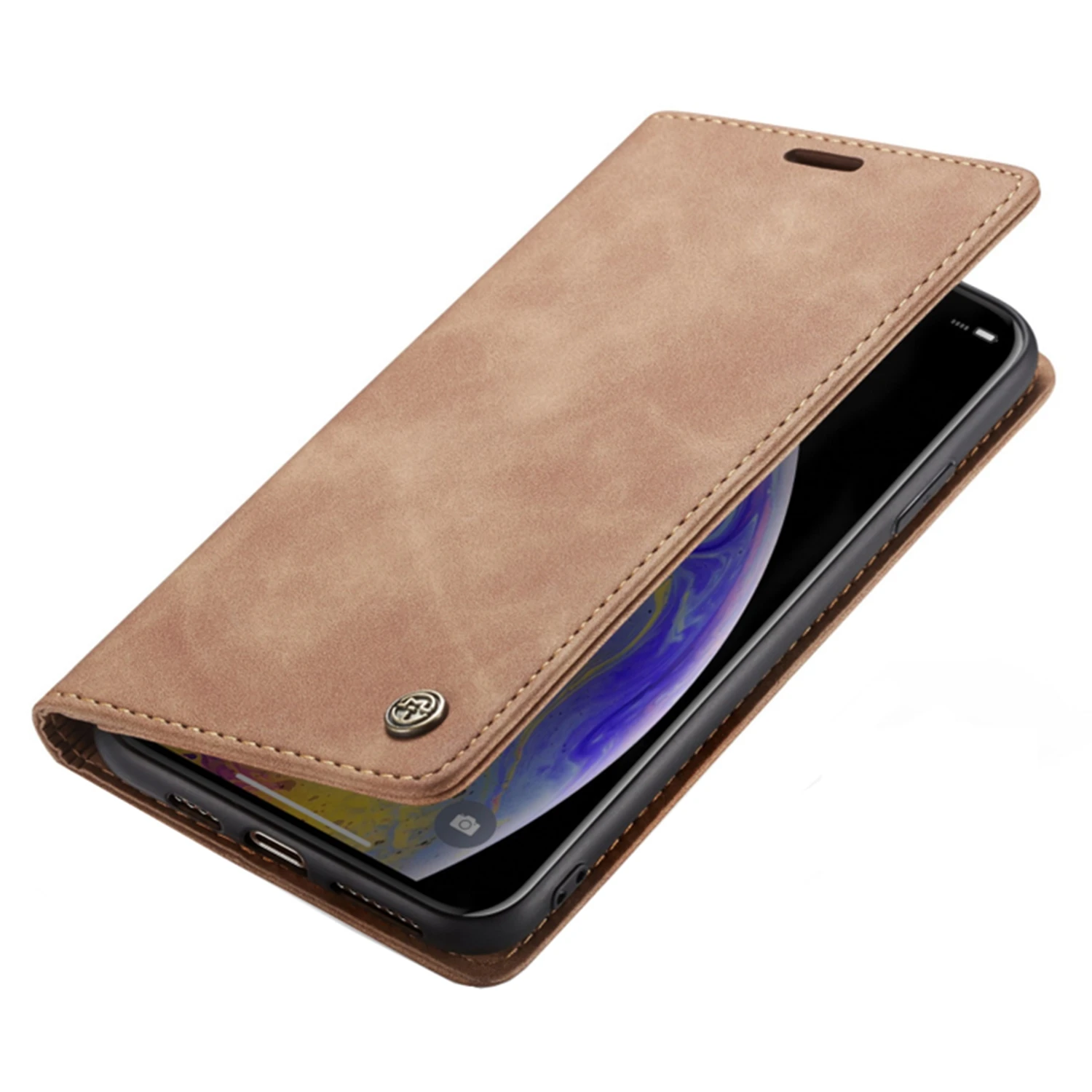 

For Iphone 12 13 11 Pro Mini Xs X Xr Max 7 8 6 Plus Se Phone Shell Cases Leather Case Cover Flip Case Card Pocket with Holder