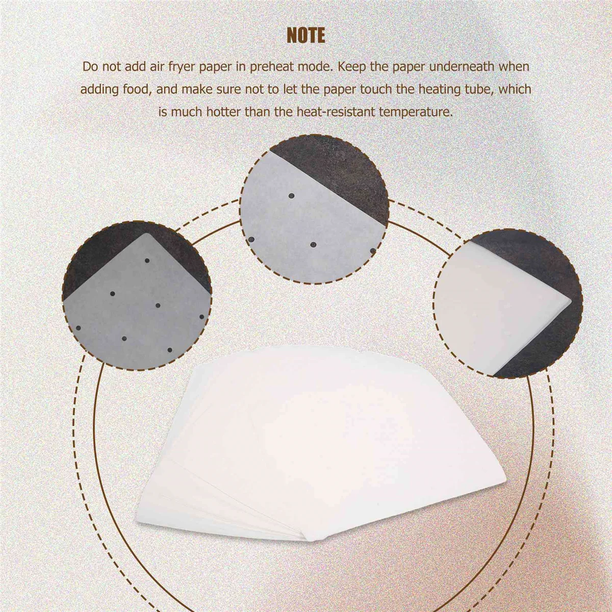 100 шт. пергаментный вкладыш для фритюрницы перфорированный квадратный гриля Ninja