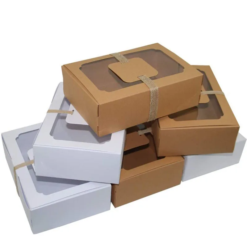 

12 шт., коробка из крафт-бумаги для конфет