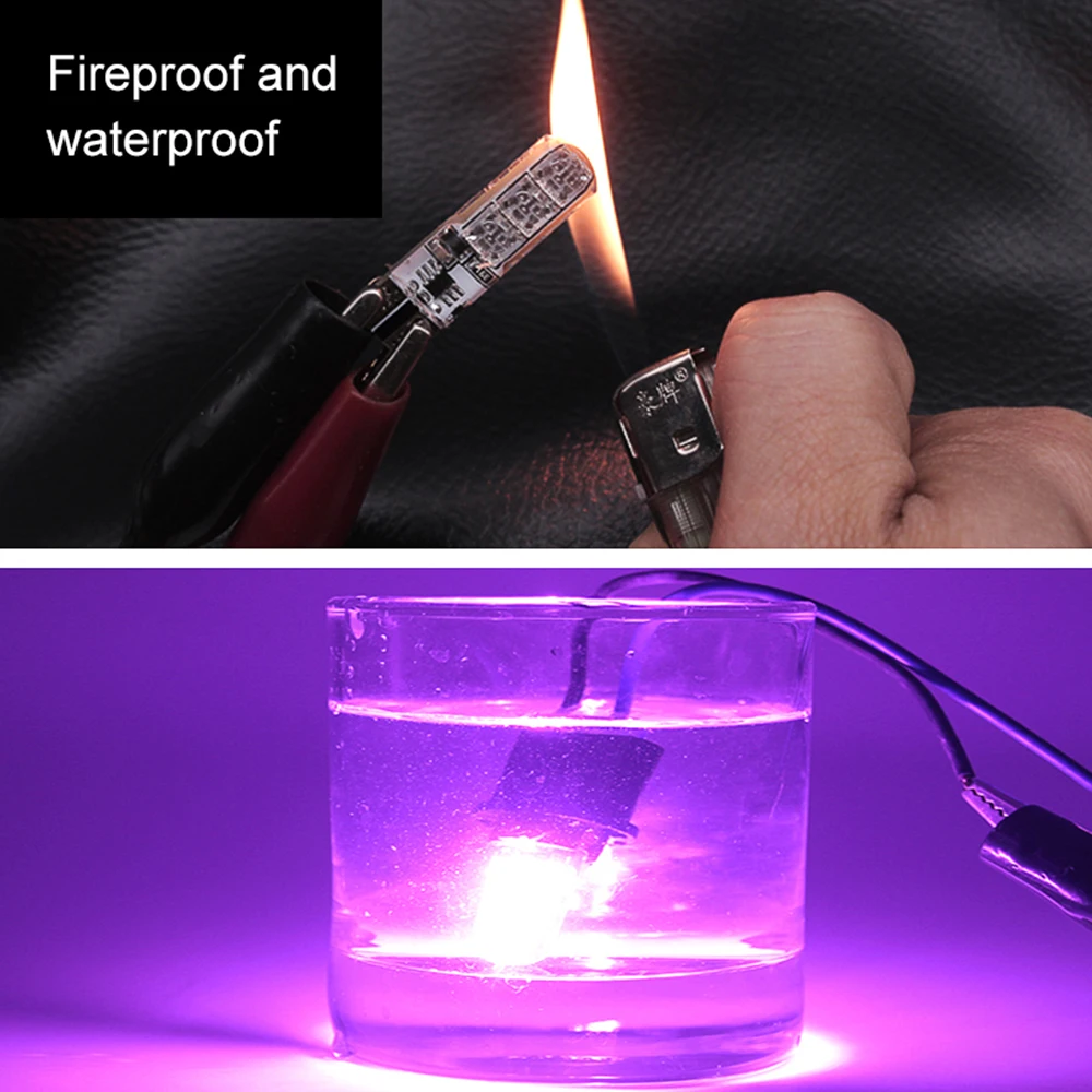 1set T10 W5W LED COB 5050 Car Lights Bulbs Multi Color RGB 194 168 501 Strobe Led Lamp Reading With Remote Control |