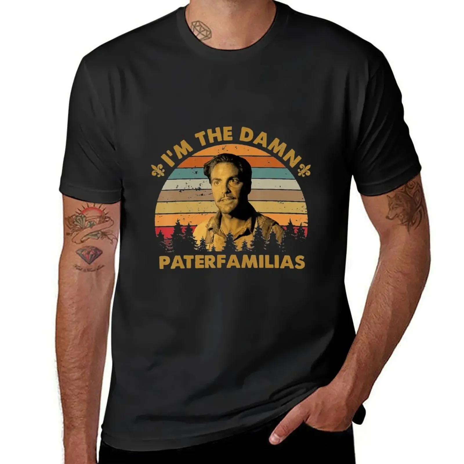 Im The Damn Paterfamilias T-Shirt blue archive plain mens clothing