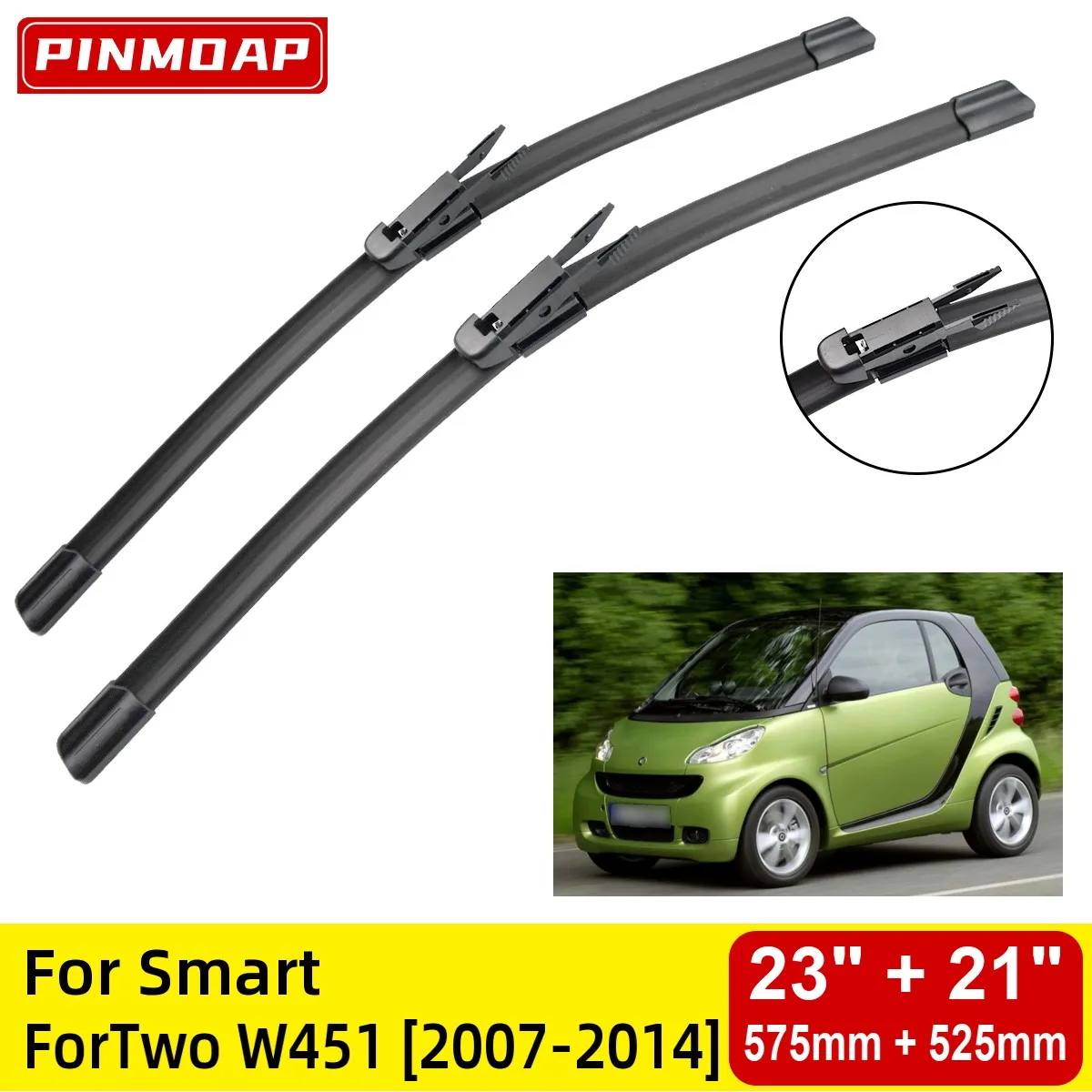 

Передние щетки стеклоочистителя для Smart ForTwo W451 2007-2014 лобового стекла, лобовое стекло 23 дюйма + 21 дюйм 2007 2008 2009 2010 2011 2012 2013 2014