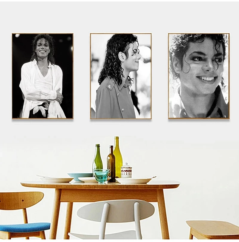 Постеры Майкла Джексона черно-белая настенная живопись высококачественный