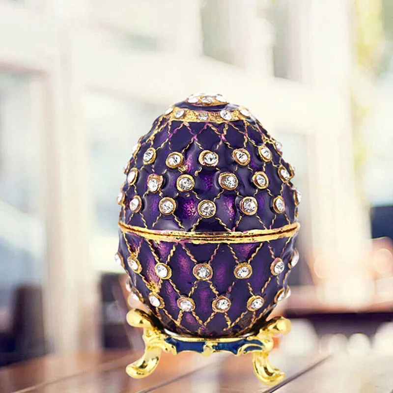 

Jewelry Storage Trinket Box Decoration Enameled Easter Egg Vintage Organizer Collectible Figurines Creative Gifts Accessories