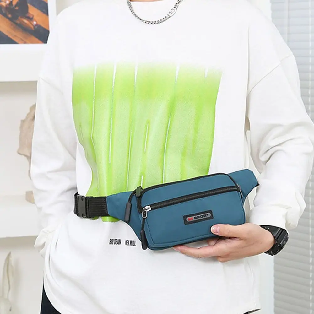 Модная нейлоновая мужская поясная сумка водонепроницаемая спортивная на плечо с