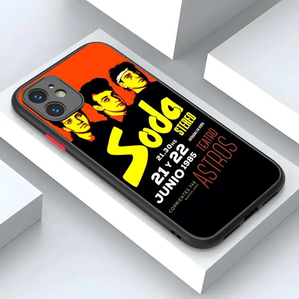 Чехол для телефона sodawstereo Band матовый чехол iPhone 15 16 14 12 13 11 Pro Max XR XS Mini X 7 8 Plus прямые