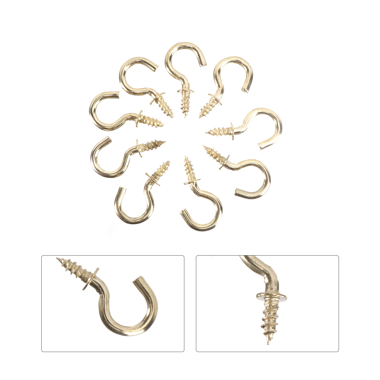 

20 Pcs Screw-in Cup Hooks Self Tapping Screws Hanging Wall Mounted Clothing Rack