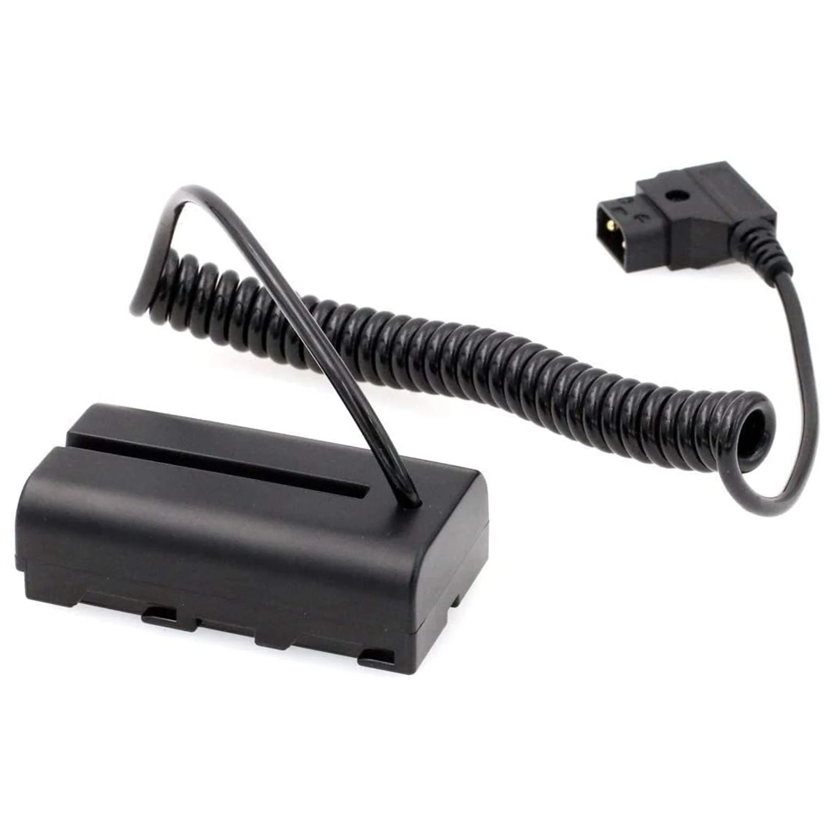 

Coiled Cable Power P-Tap D-Tap to NP-F550 F570 Dummy Battery Coupler for Monitors / Lights / Lamps