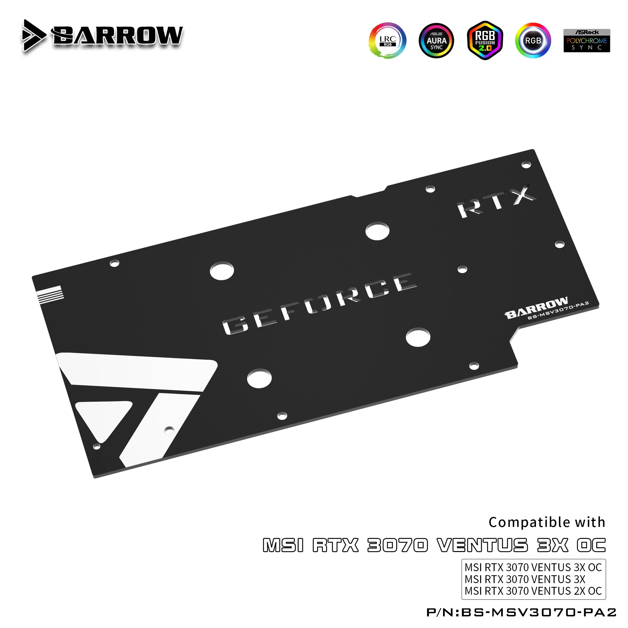 Блок водяного охлаждения графического процессора Barrow для MSI RTX3070 VENTUS кулер ARGB с