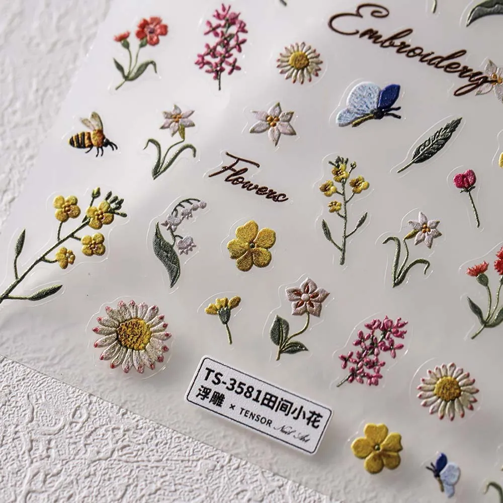 Тюльпан желе цветок наклейки для ногтей Сакура ромашка персиковый розовый бант