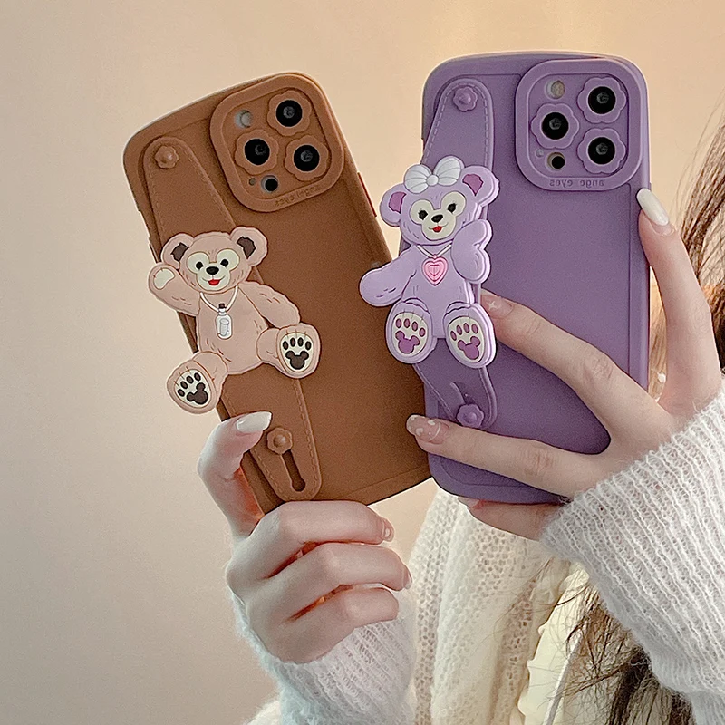 

Disney Cartoon Duffy Bear Phone Case For iPhone 13 11 12 Pro Max XS XR X 8 7 Plus SE 2 Camera Lens Protections Back Cover