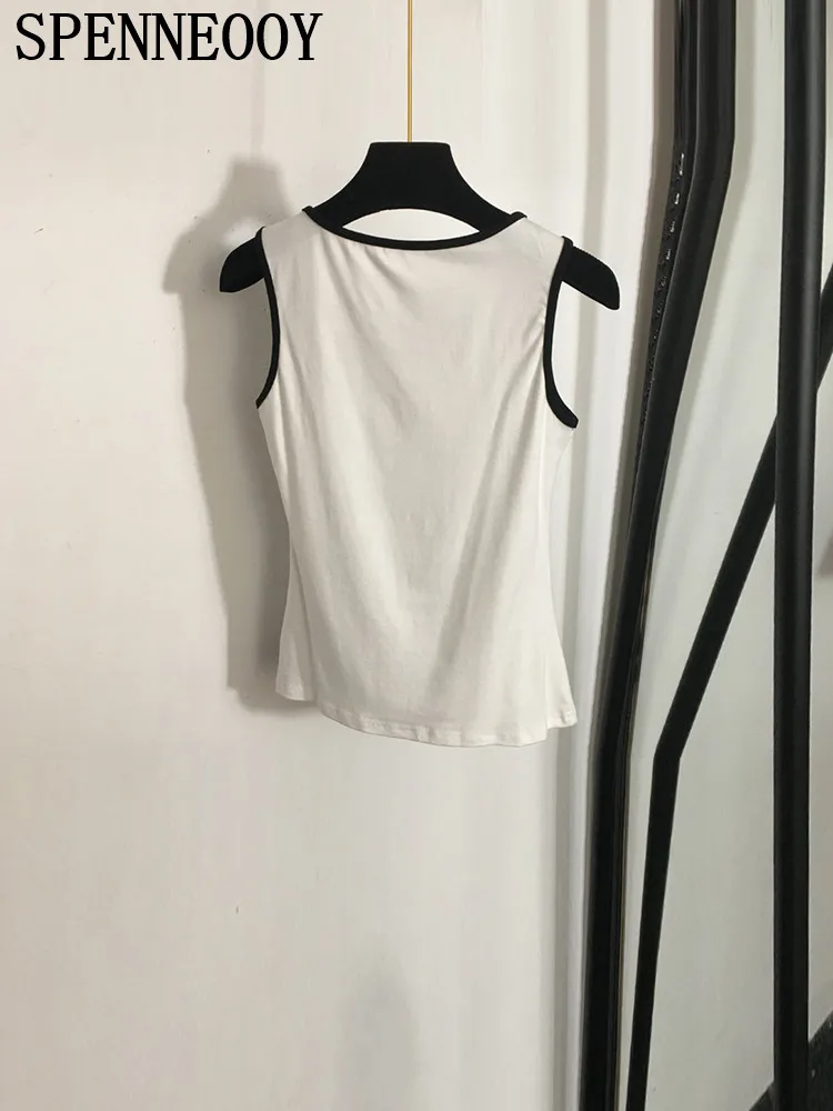 Женский Повседневный Кардиган с круглым вырезом SPENNEOOY подиумный Белый Топ