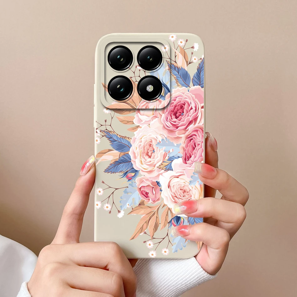 Чехол для Xiaomi 14T Pro Flower Plant с полным покрытием противоскользящий мягкий жидкий