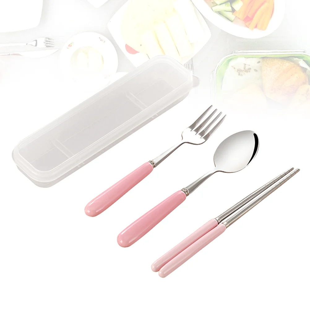 

Portable Camp Silverware Flatware Set Spoons Silverware Travel Utensils Stainless Chopsticks Handle Stainless Steel Cutlery