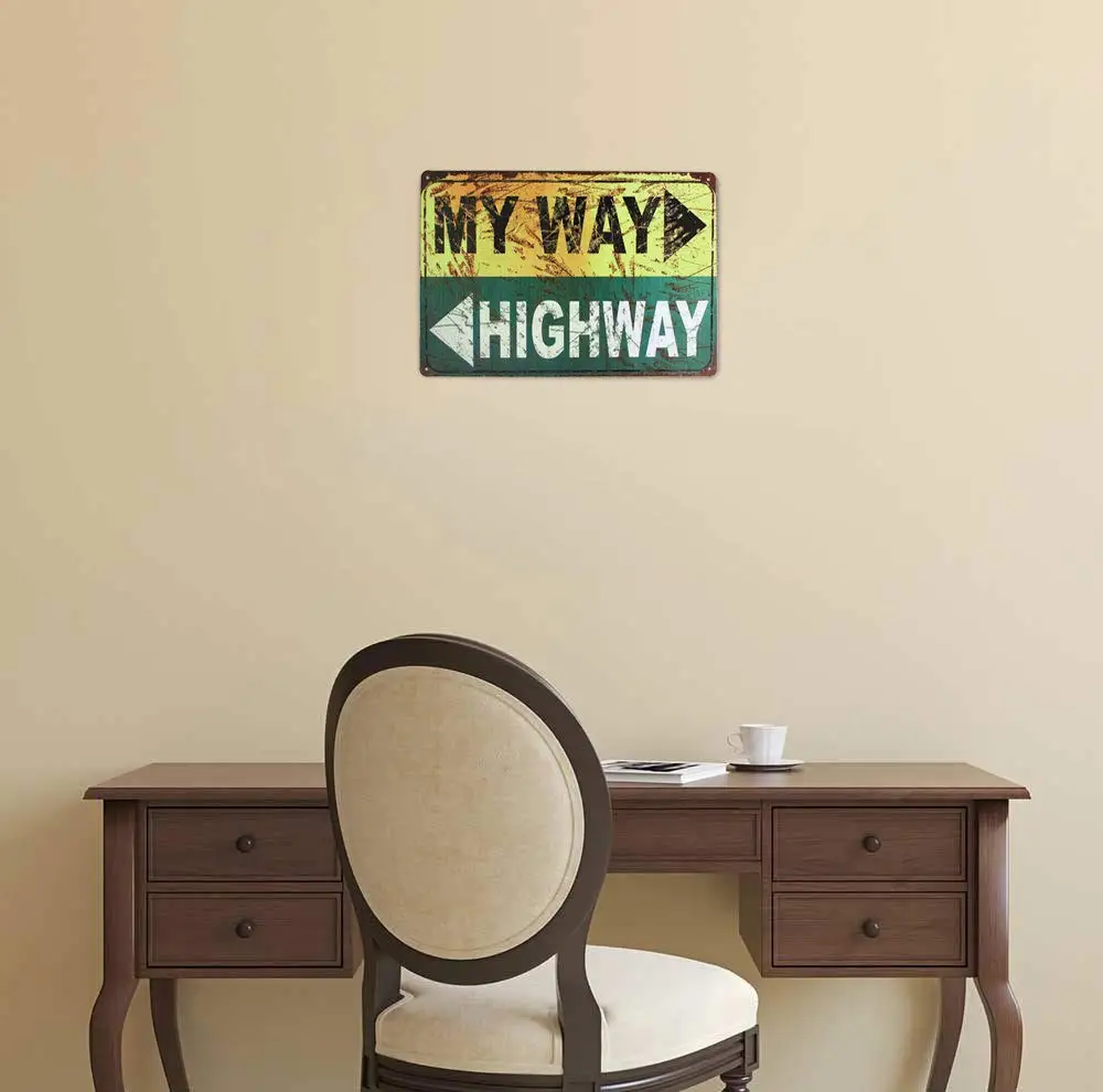 Винтажный металлический знак UOOPAI My Way Highway