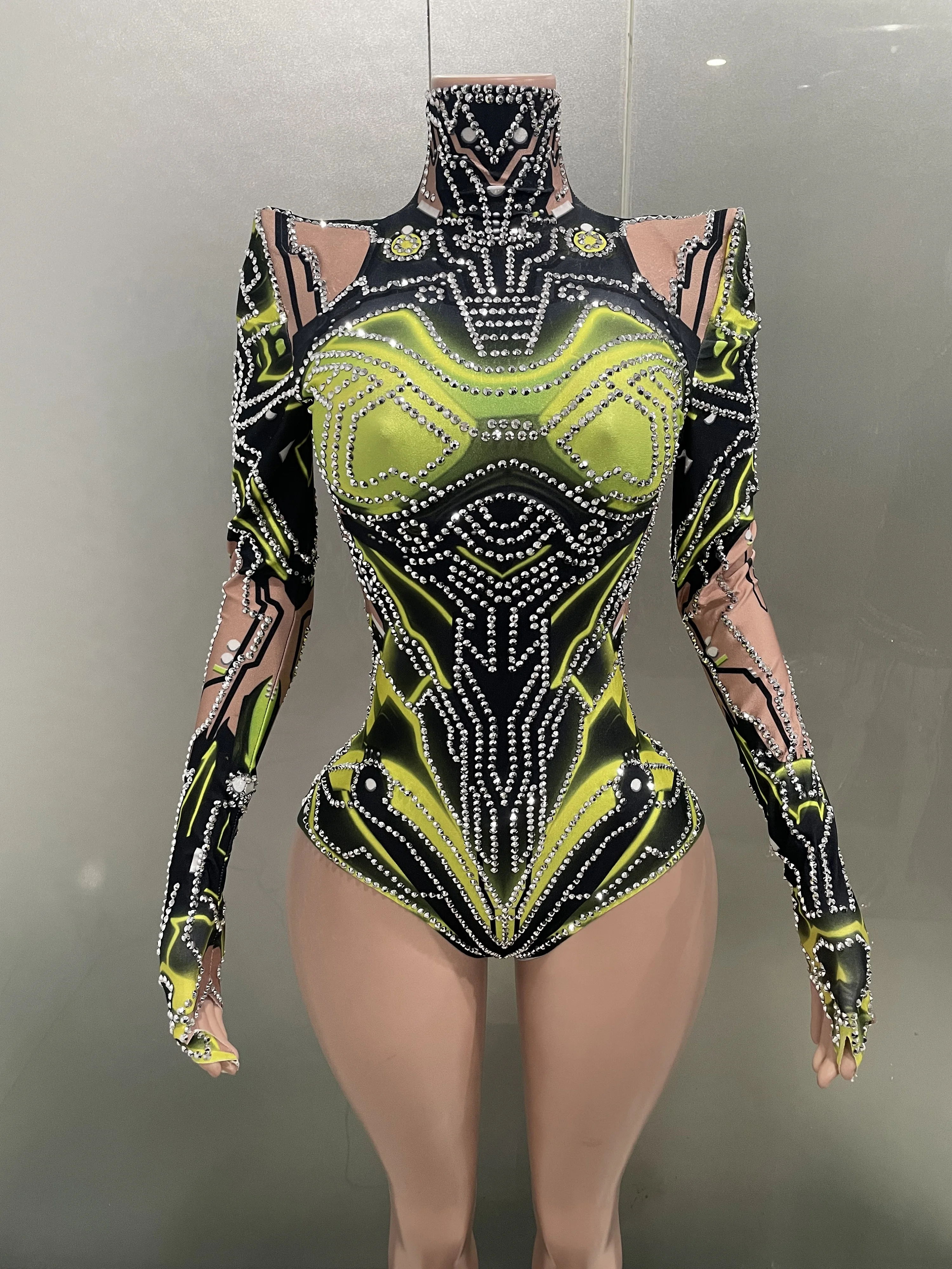 Женский сексуальный блестящий эластичный боди для ночного клуба бара Dj Gogo