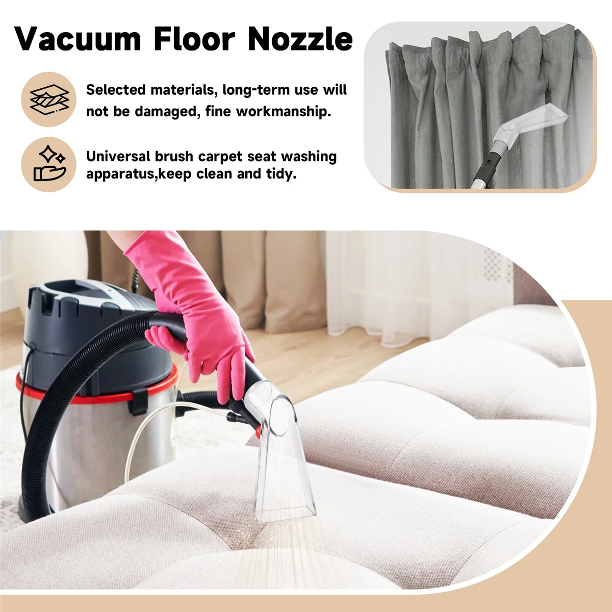 Большой прозрачный экстрактор для чистки обивки и ковров вакуумная палочка