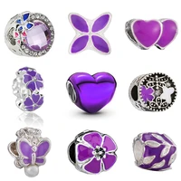 new ins girl heart dripping oil love beads temperament purple beautiful pendant jewelry purple accessories girlfriend gift