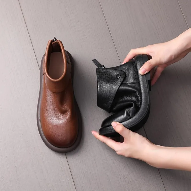 2023 Waterproof Women Snow Boots 100% Genuine Leather Natural Wool Fur Platform Ankle Boots For Women Winter Warm Shoes