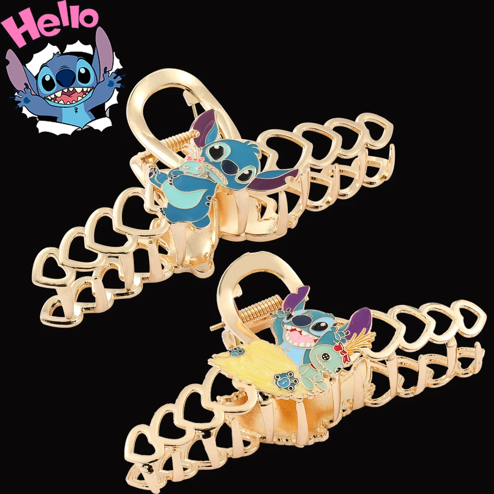 

Cartoon Anime Lilo & Stitch Metal Hairpin Cute Stitch Heart Shaped Fashion Hair Clip Women Charms Jewelry Accessories Toy Gift