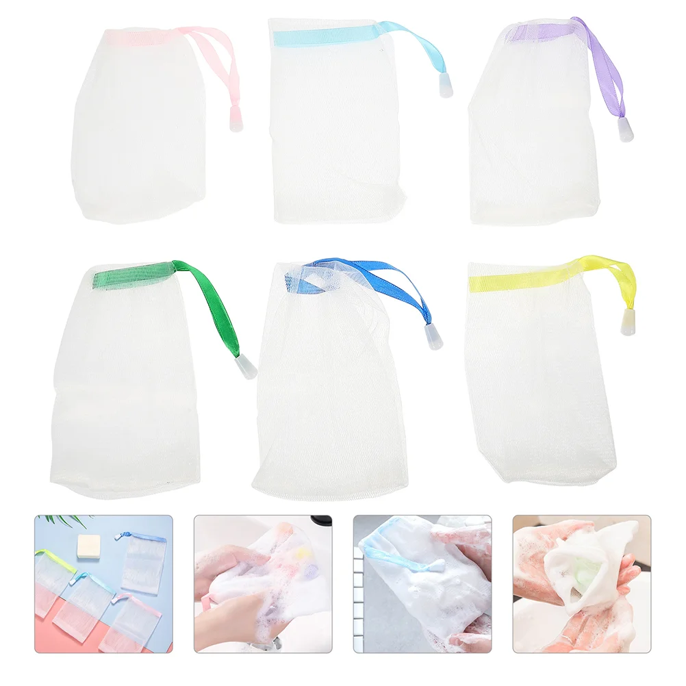 

Soap Bag Mesh Saver Exfoliating Bubble Pouch Netsack Face Holder Bags Scrubber Foaming Drawstring Nets Bathroom Pouches Bar Save