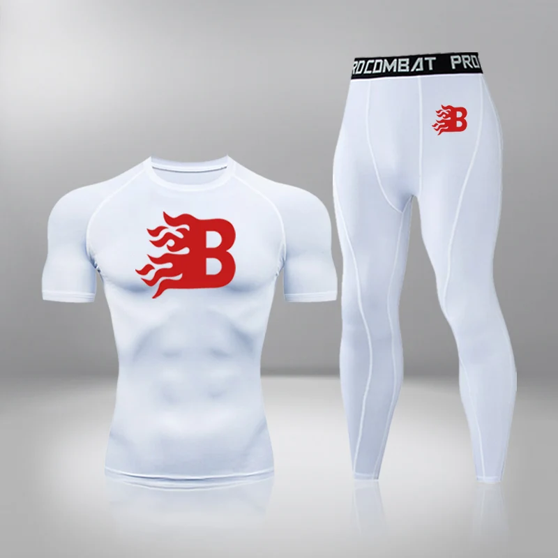 

2 Pcs/Set Sportswear Men's Tracksuit Gym Fitness Badminton Sports Suit Clothes Running Jogging Sport Wear Exercise Workout Set