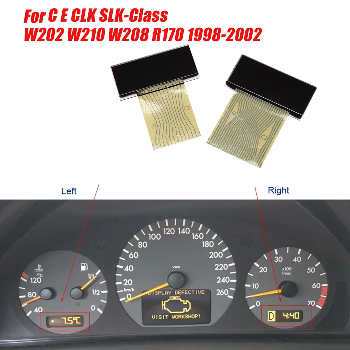 1 пара ЖК-дисплей для приборной панели Mercedes Benz C E CLK SLK-Cl W202 W210 W208 R170 1998-2002