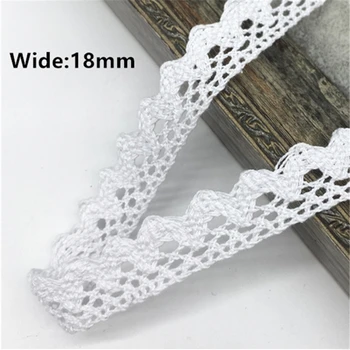 2yards White Cotton Lace Ribbon For Apparel Sewing Fabric White Trim Cotton Crocheted Lace Fabric Ribbon Handmade Accessories 6
