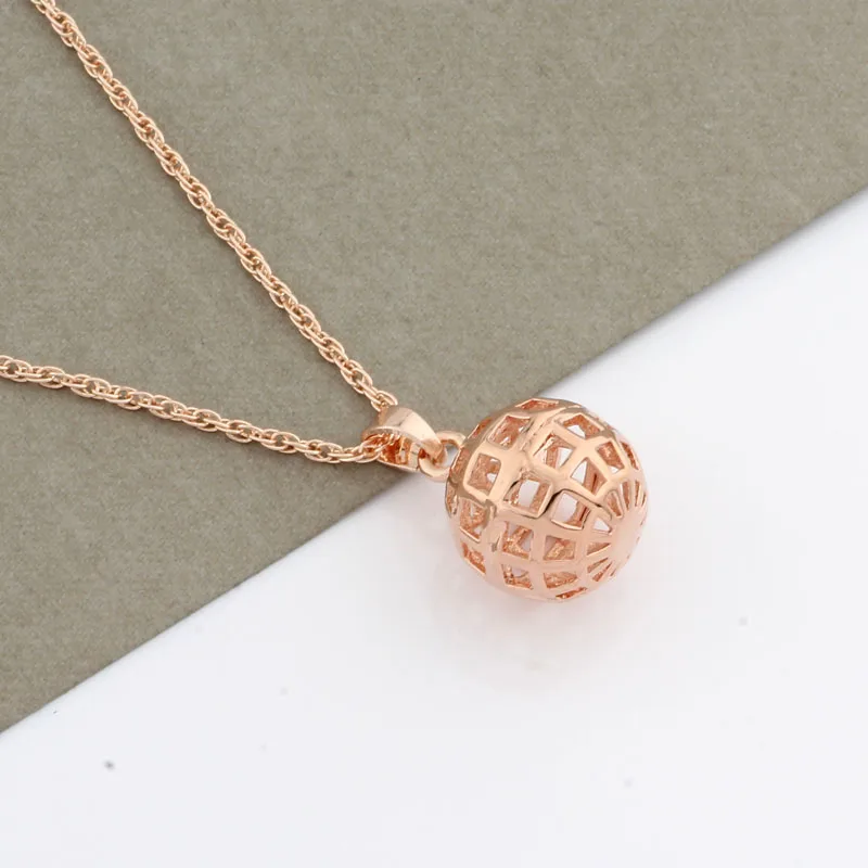 Новинка 2022 классические полые серьги и подвески из розового золота 585 пробы набор