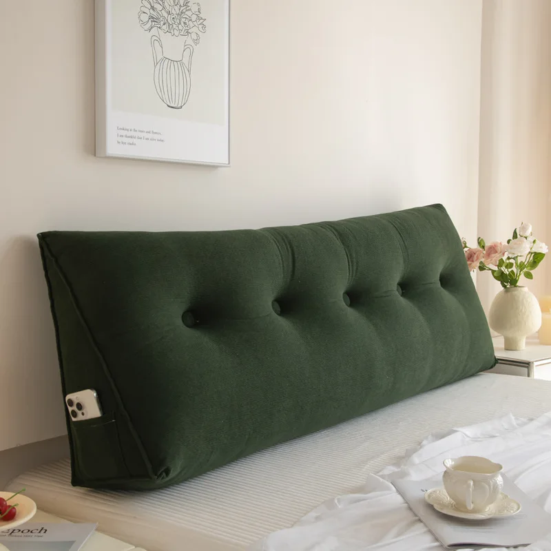 

Домашняя треугольная подушка на танкетке, флисовая подушка премиум-класса, съемный чехол на молнии, боковой карман, изголовье кровати, спинка дивана, поддержка Cojin