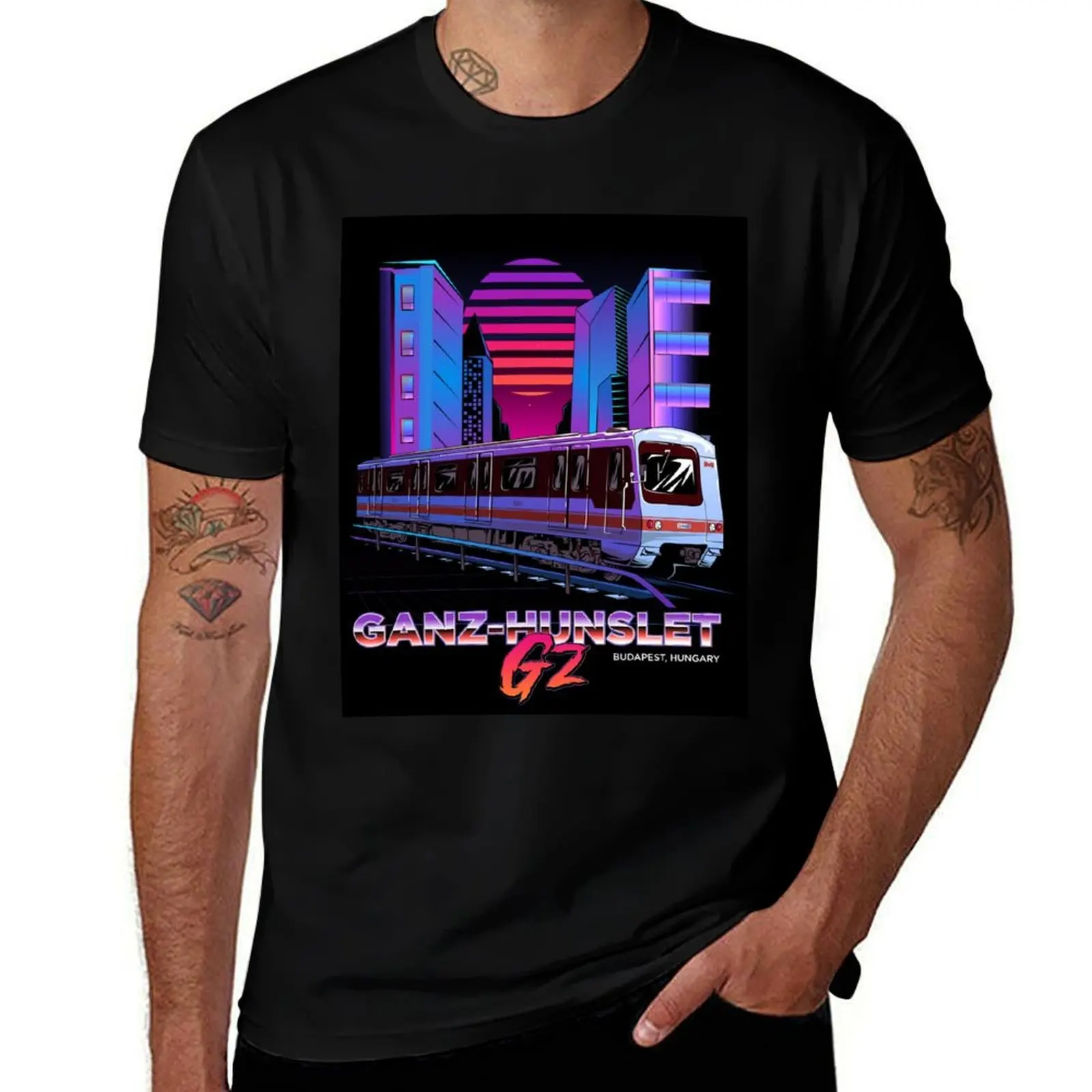 Фото Футболка Ganz-Hunslet G2 в стиле Vaporwave, базовая повседневная одежда, топ с короткими рукавами №1