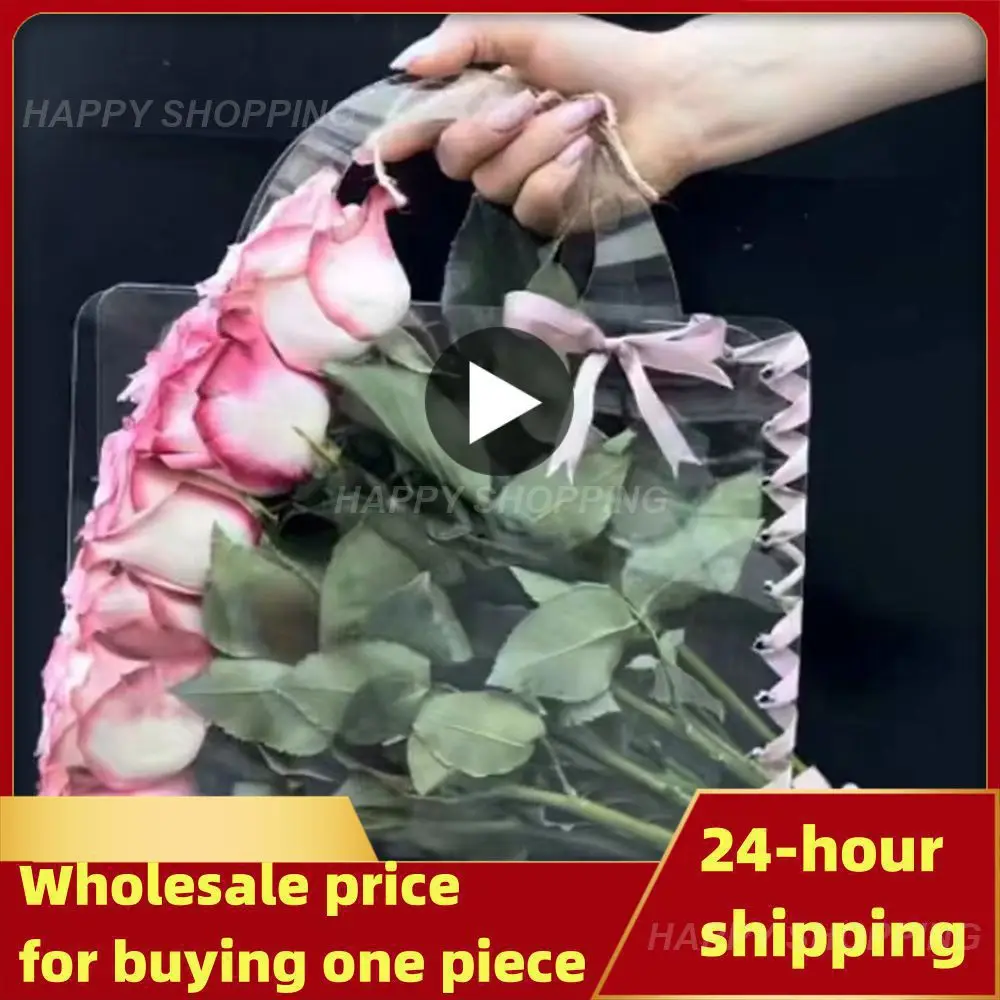 

Transparent Packaging Bag Pet Fashion Pattern Design Safe Packaging High Transparency General Usage Pvc Pattern Bouquet Bag Gift